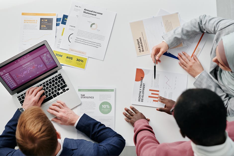 Finance team dashboard with charts
